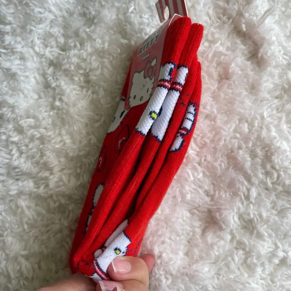 Sanrio Hello Kitty Red Crew Socks Mid Calf Size 5-10 Valentine's NEW Sanrio